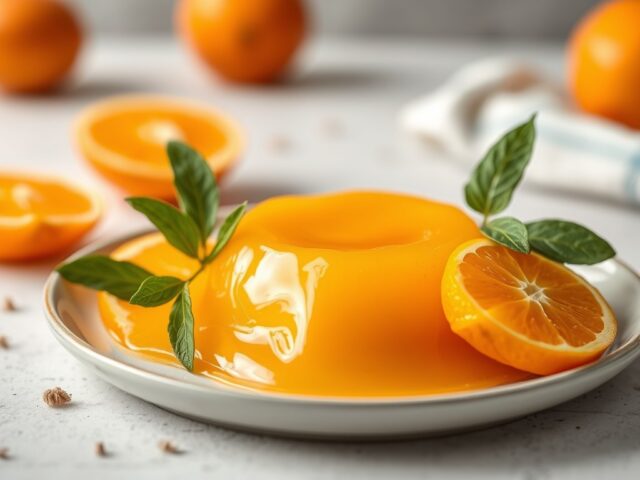 IJsje van sinaasappel-nectarine — AI-gegenereerde illustratie