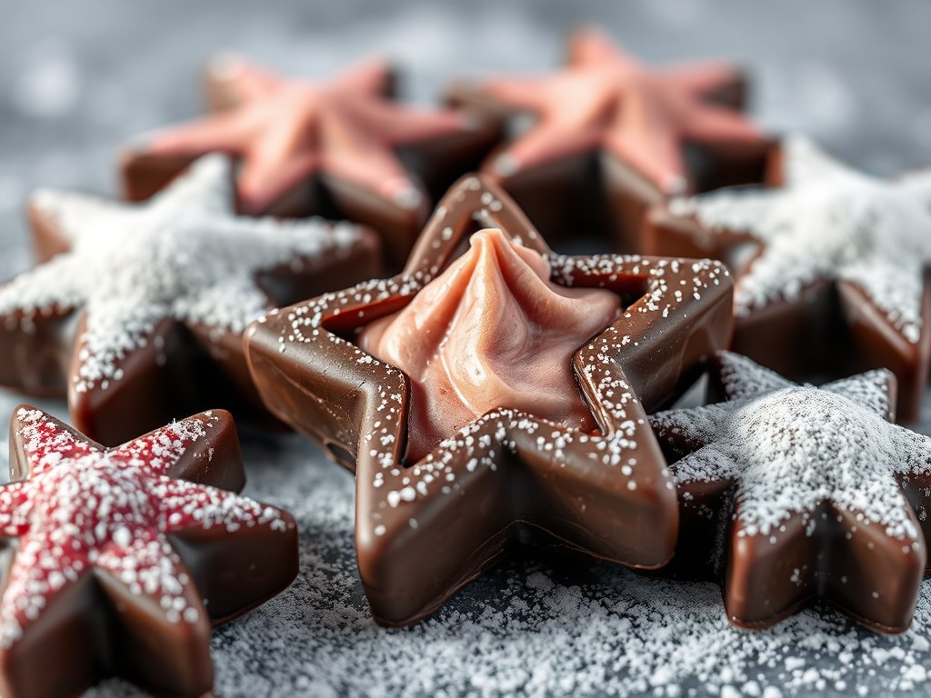 IJzige kerststerren, AI-gegenereerde illustratie