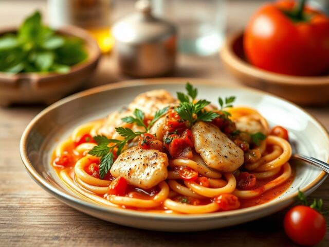 In pastis gemarineerde zeebaars en saus van steran