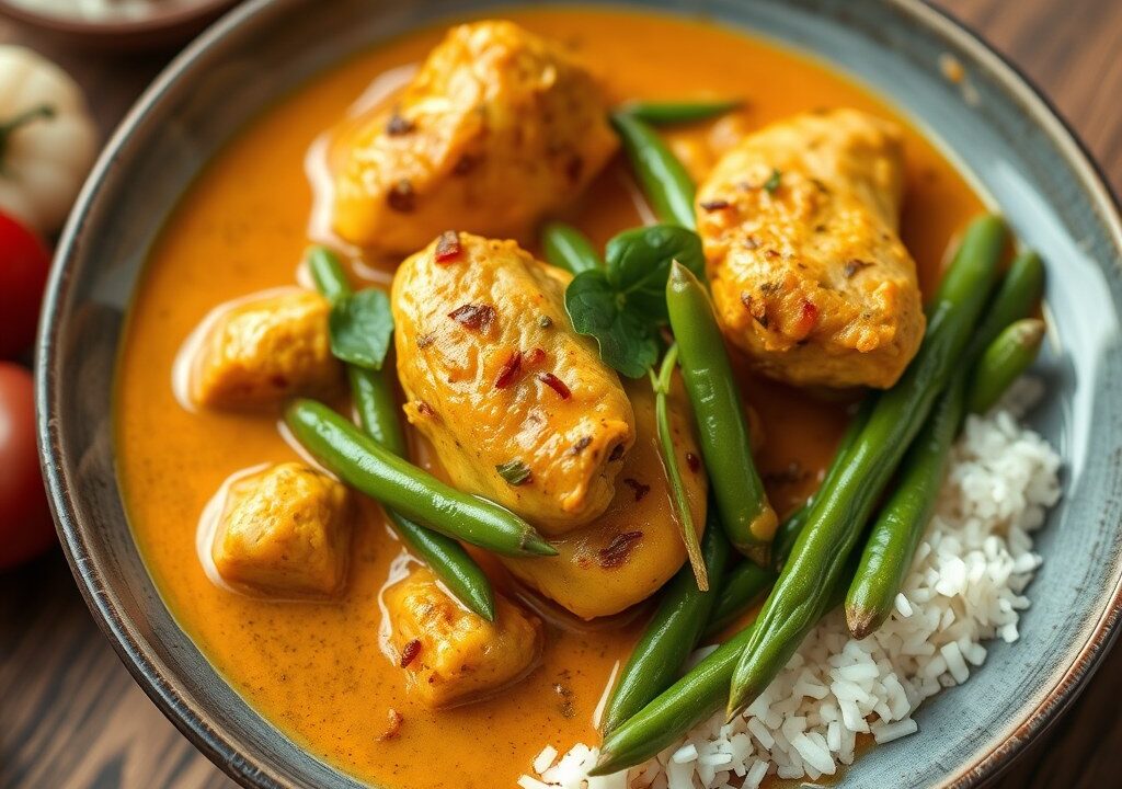 Indiase Butter Chicken Curry, AI-gegenereerde illustratie
