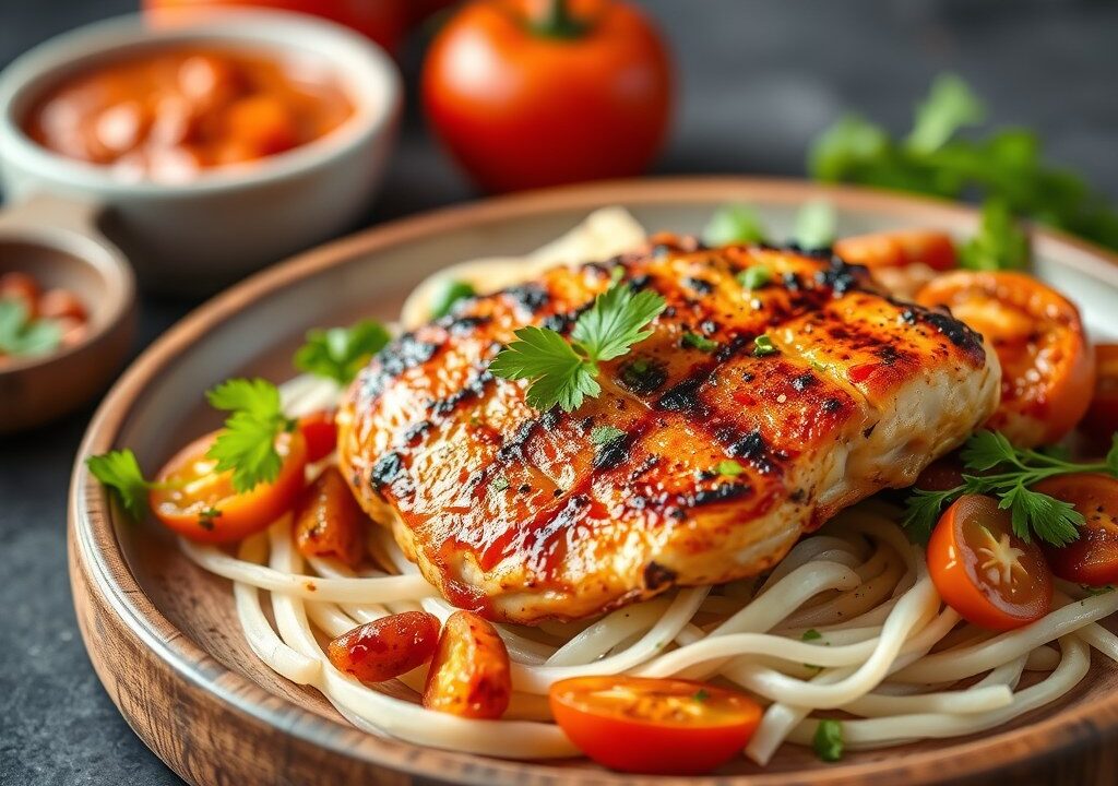 Indiase gegrilde kipfilet — AI-gegenereerde illustratie