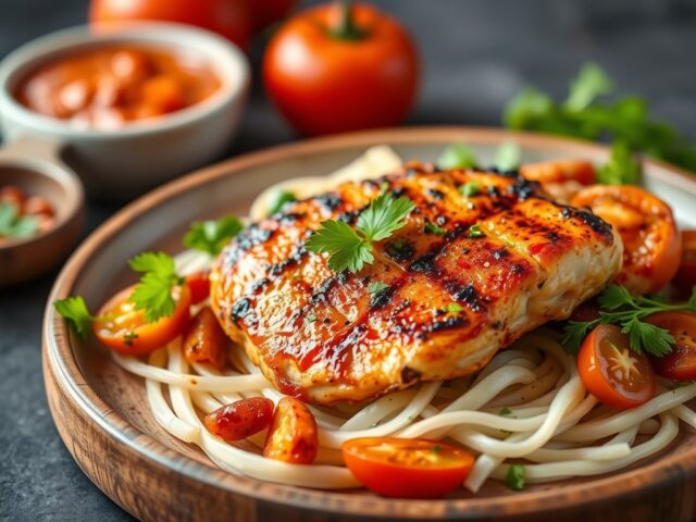 Indiase gegrilde kipfilet — AI-gegenereerde illustratie