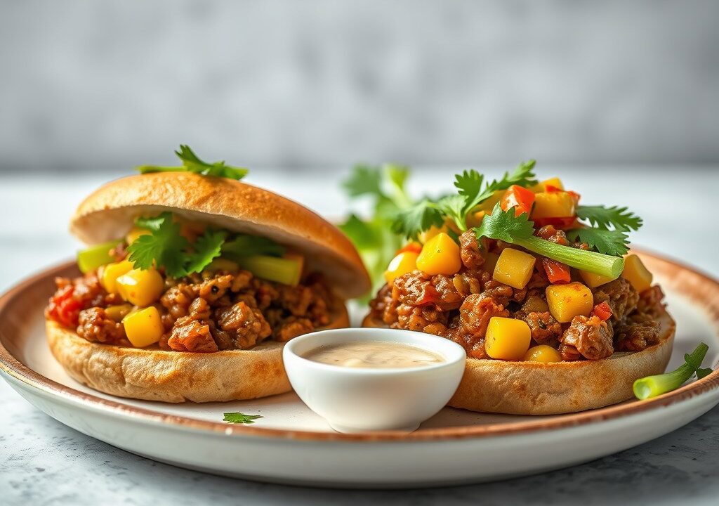 Indische saucijzenbroodjes, AI-gegenereerde illustratie