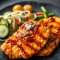 Indonesische filets met Oosterse komkommersalade