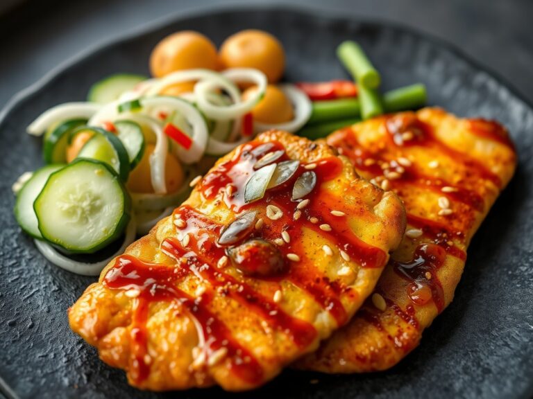 Indonesische filets met Oosterse komkommersalade