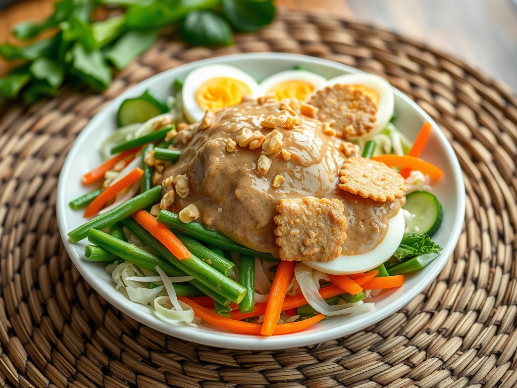 Indonesische Gado Gado, AI-gegenereerde illustratie