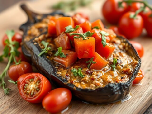 Ingemaakte aubergine — AI-gegenereerde illustratie