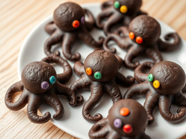 Inktvissen van chocolade