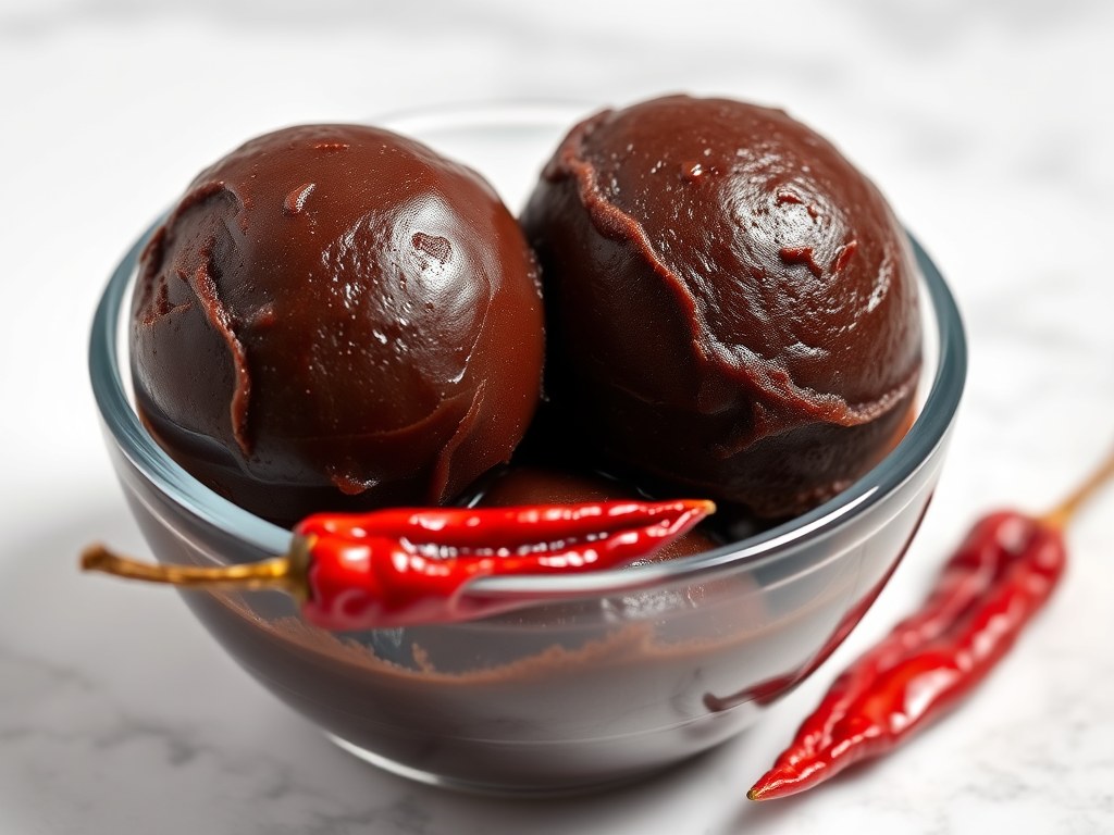 Intense chocoladesorbet, AI-gegenereerde illustratie