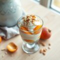 Italiaans ijsdessert met abrikozen