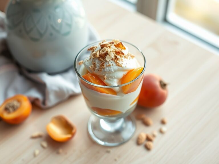 Italiaans ijsdessert met abrikozen