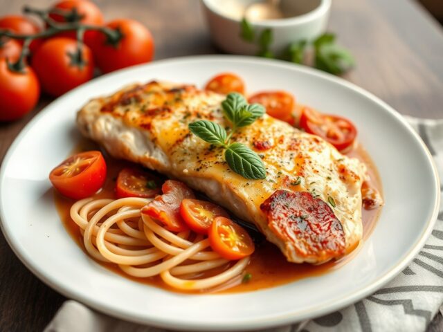 Italiaans kiphapje met tomaat — AI-gegenereerde illustratie