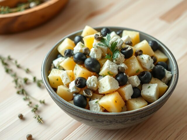Italiaanse aardappelsalade met schapenkaas