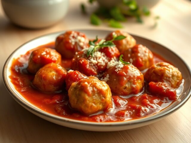Italiaanse gehaktballetjes met tomatensaus