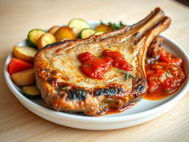 Italiaanse groenten met ribcarbonade en aardappel