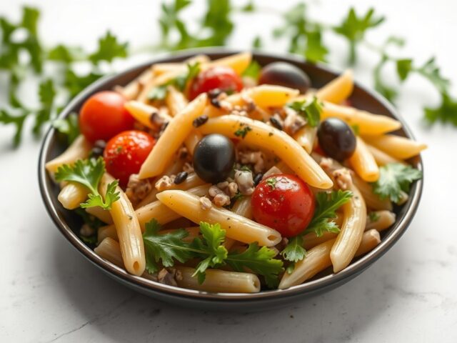 Italiaanse pastasalade — AI-gegenereerde illustratie