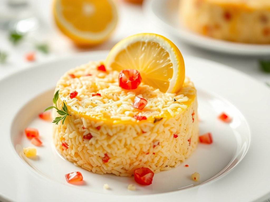 Italiaanse rijsttaart met risotto rijst, AI-gegenereerde illustratie