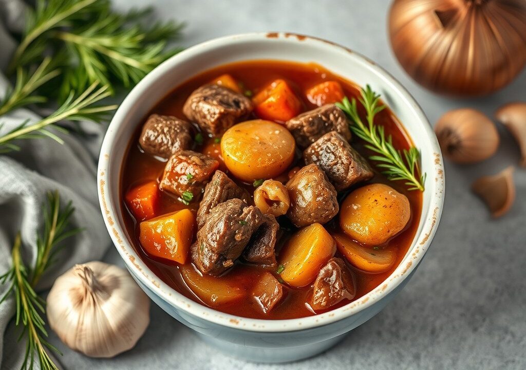 Italiaanse rundvleesstoofpot, AI-gegenereerde illustratie
