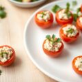 Italiaanse tomaatjes gevuld met tonijnsalade