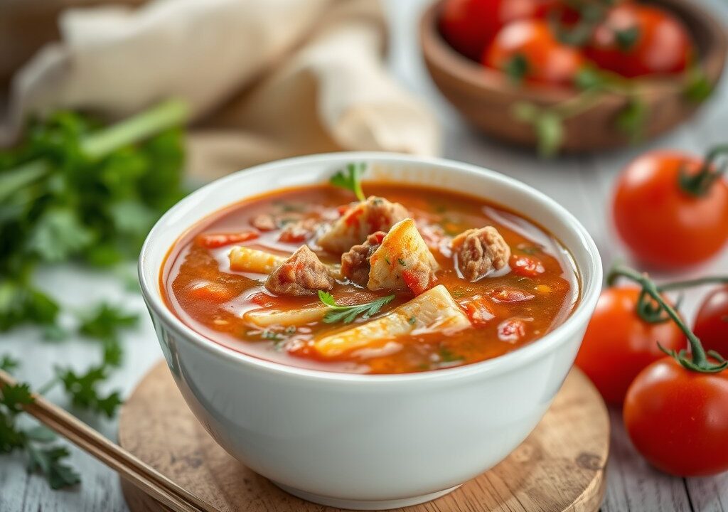 Italiaanse Tomatensoep, AI-gegenereerde illustratie