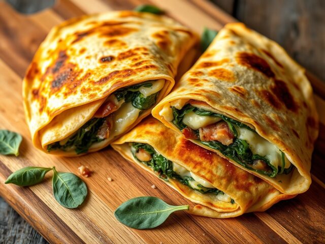 Italiaanse tortilla’s met spinazie en pancetta