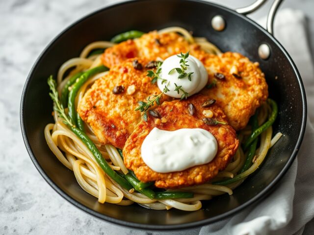 Jagerschnitzel uit de oven (Auflauf) — AI-gegenereerde illustratie