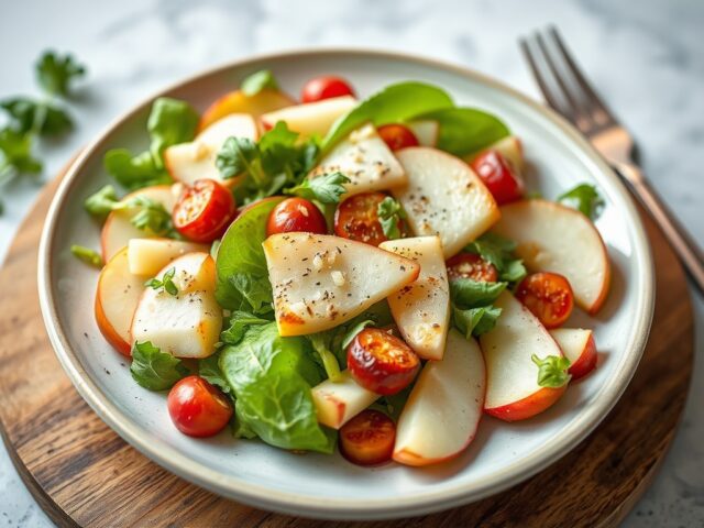Jamie Oliver’s zoete salade van peer en appel met