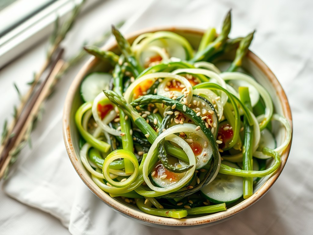 Japanse aspergesalade, AI-gegenereerde illustratie