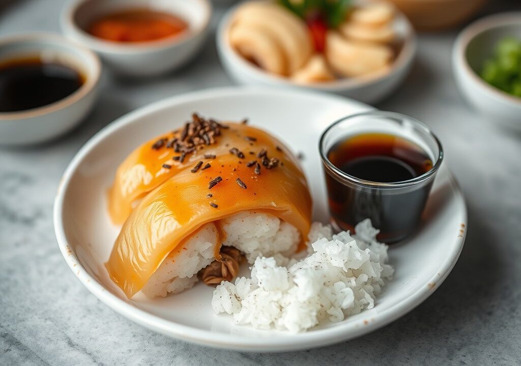 Japanse hapjes, AI-gegenereerde illustratie