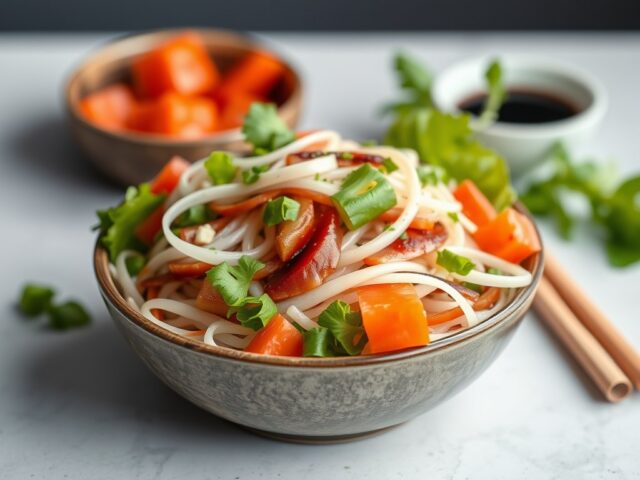 Japanse salade met rosbief — AI-gegenereerde illustratie