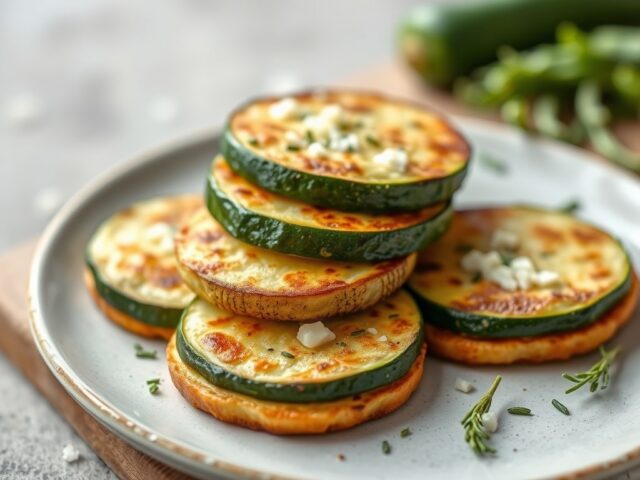 Kaas-courgetteplakjes — AI-gegenereerde illustratie
