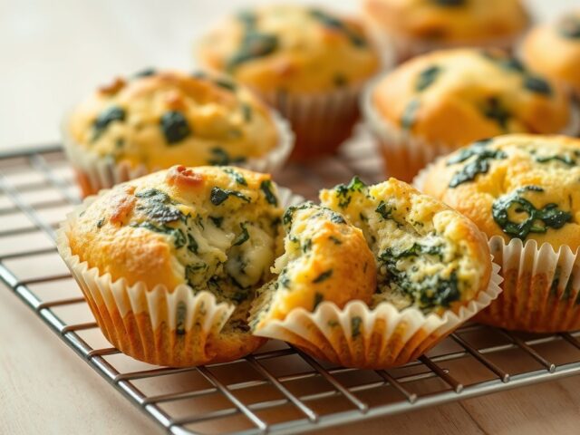 Kaas-spinazie muffin