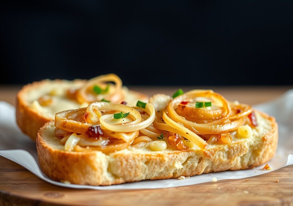 Kaas-uienbrood, AI-gegenereerde illustratie