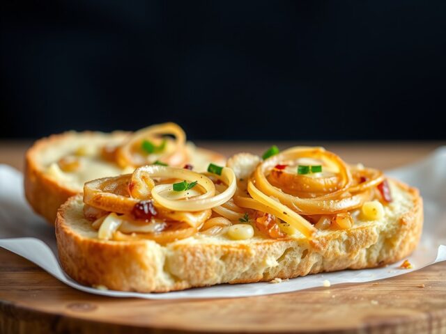 Kaas-uienbrood — AI-gegenereerde illustratie
