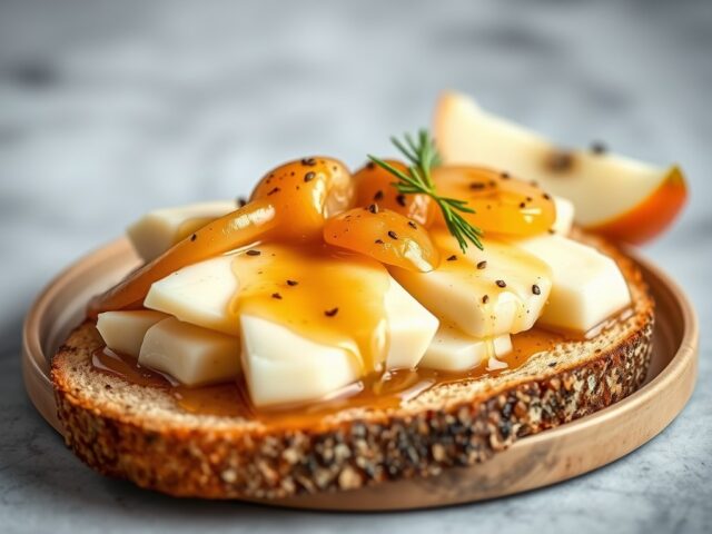 Kaasbruchetta met appelstroop