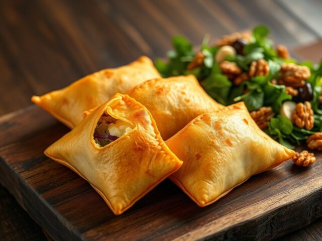 Kaasenvelopjes met notensalade