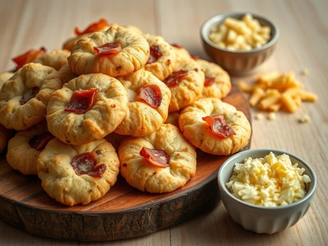 Kaaskoekjes met rauwe ham