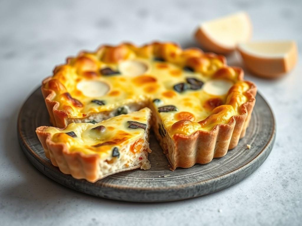 Kaasquiche met Père Joseph en Passendale, AI-gegenereerde illustratie
