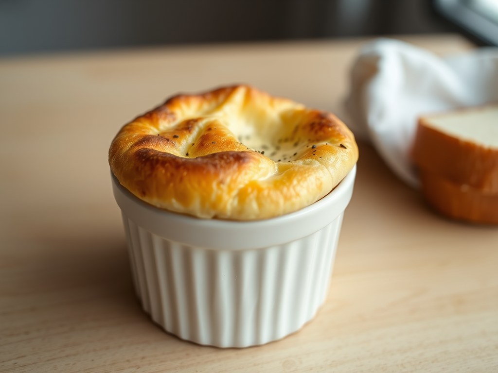 Kaassouflé met gruyère, AI-gegenereerde illustratie