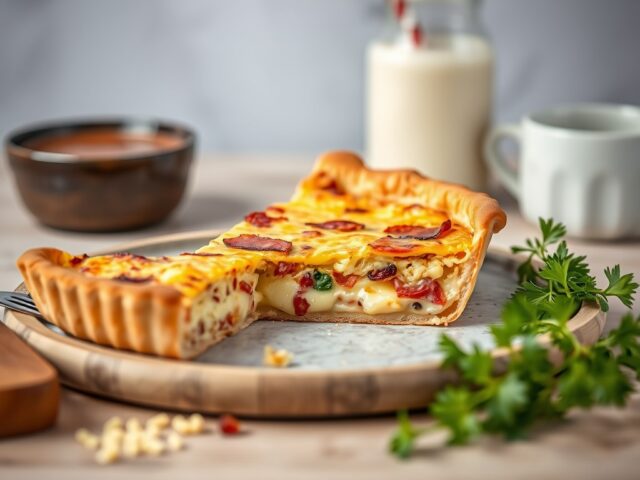 Kaasspek-quiche — AI-gegenereerde illustratie