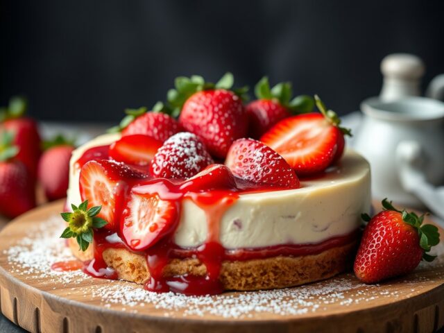 Kaastaart met aardbeien