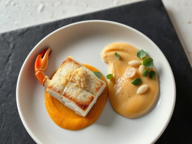 Kabeljauw en King’s krab met gember