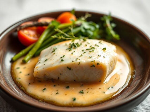 Kabeljauw-filet met een Rieslingsaus