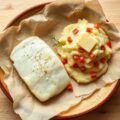 Kabeljauw in papillot, stoemp met venkel en tomaten