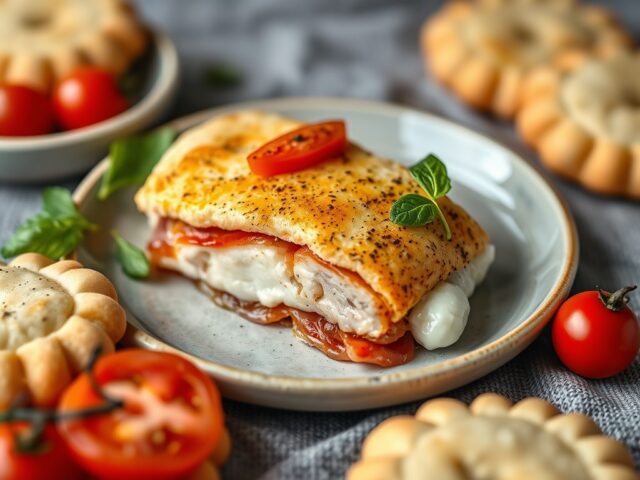 Kabeljauw in parmaham met kaaskoekjes