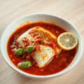 Kabeljauw in pittige tomatensaus
