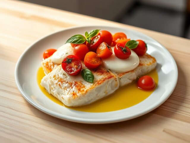 Kabeljauw met mozzarella