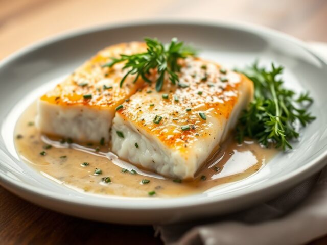 Kabeljauwfilet met fijne kruidensaus