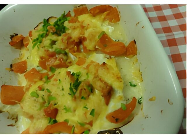 Kabeljauwhaasje met tomaat en Boursin Cuisine uit de oven