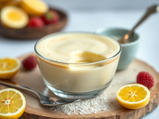 Kabinetpudding (dessert van vroeger) — AI-gegenereerde illustratie